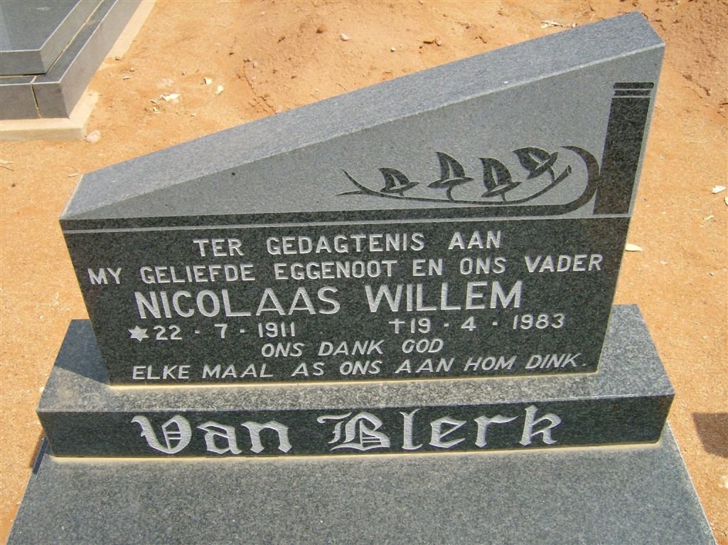 BLERK Nicolaas Willem, van 1911-1983