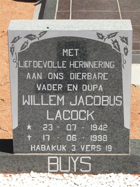 BUYS Willem Jacobus Lacock 1942-1998