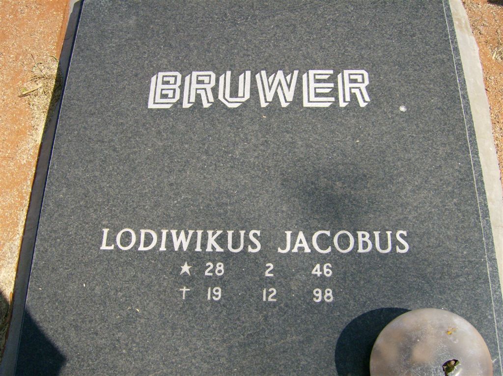 BRUWER Lodiwikus Jacobus 1946-1998
