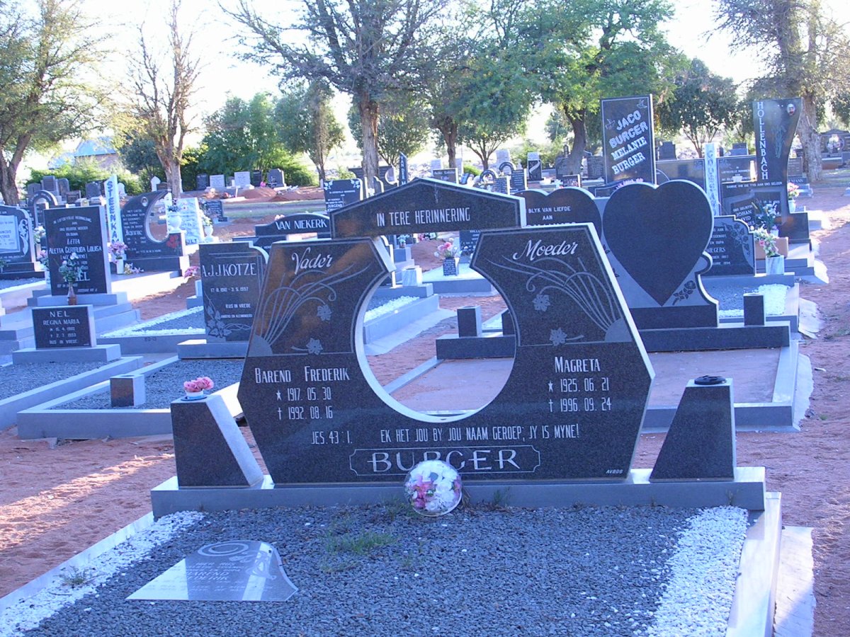 BURGER Barend Frederik 1917-1992 &amp; Magreta 1925-1996