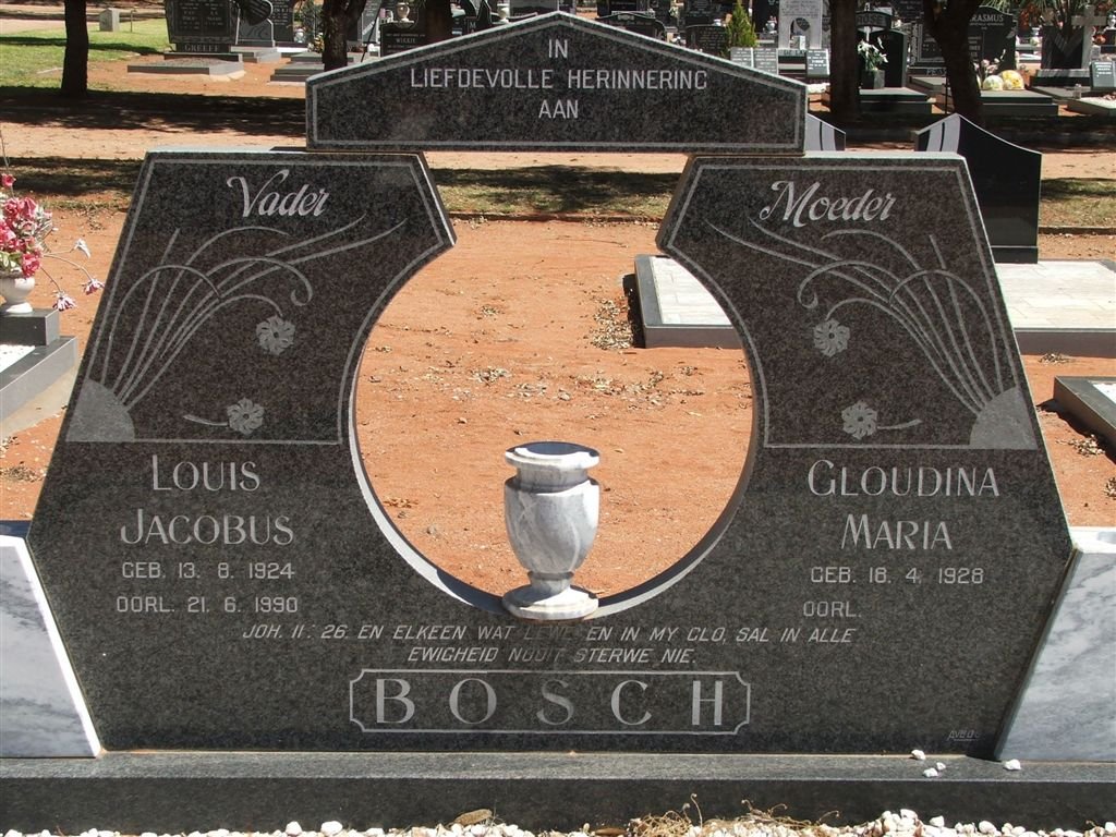 BOSCH Louis Jacobus 1924-1990 &amp; Gloudina Maria 1928-