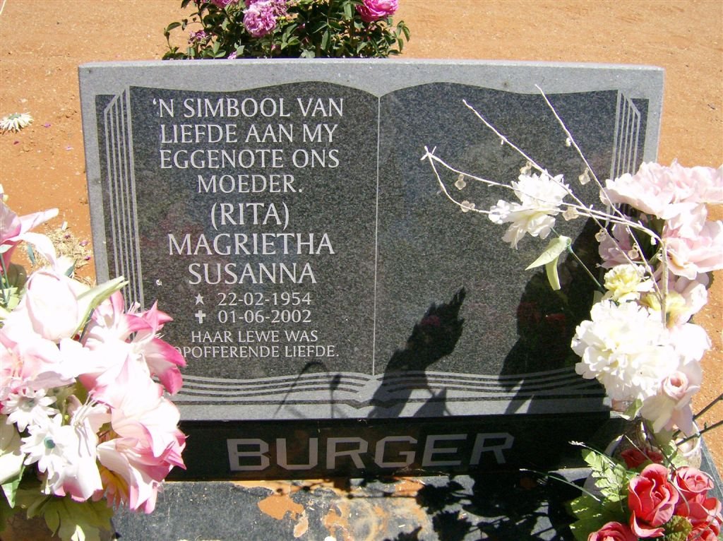 BURGER Magrietha Susanna 1954-2002