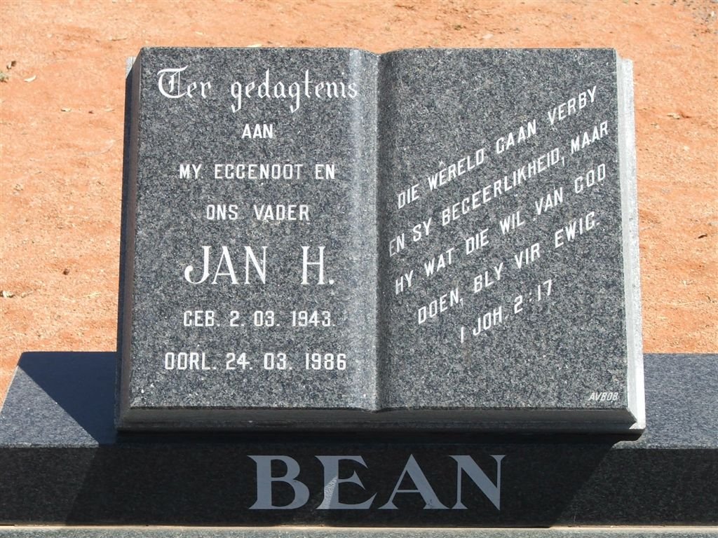 BEAN Jan H. 1943-1986