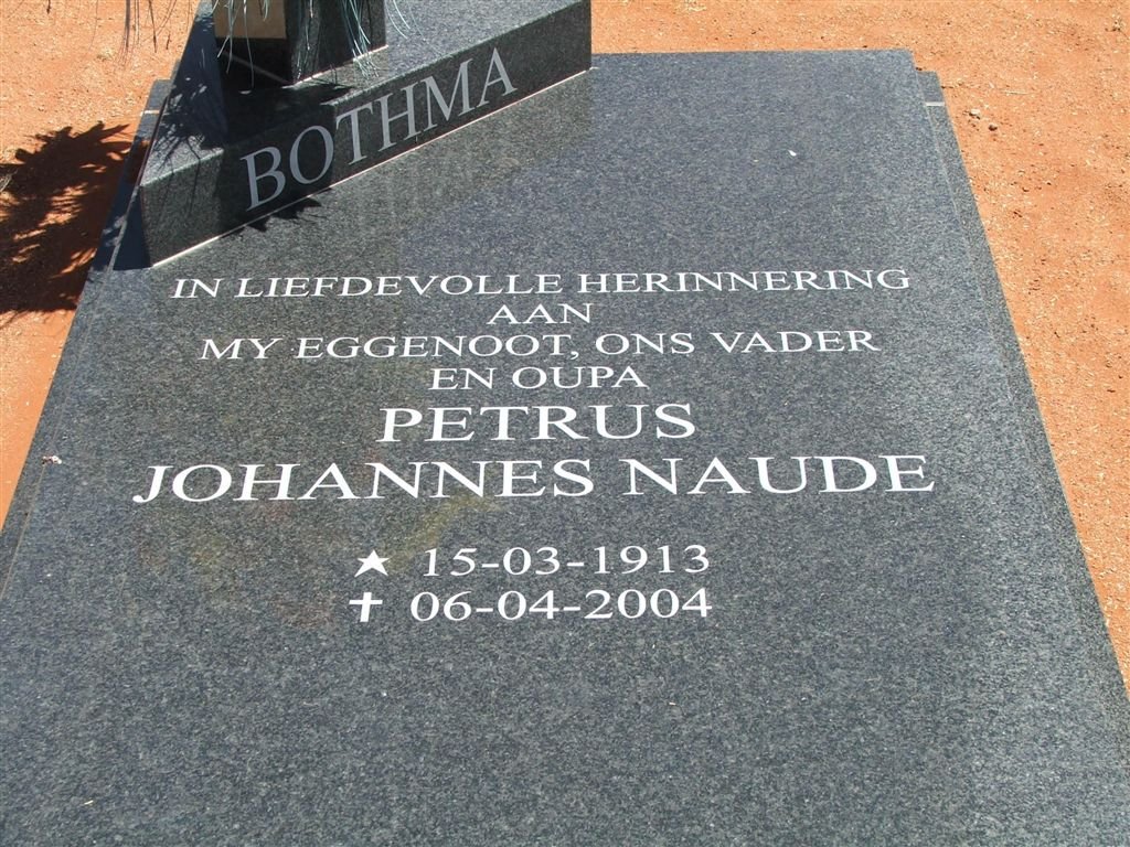 BOTHMA Petrus Johannes Naude 1913-2004