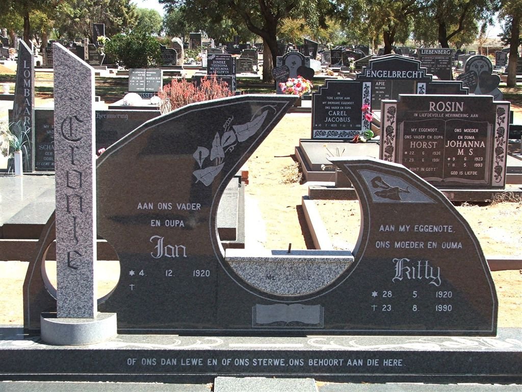 CRONJE Jan 1920-  &amp; Kitty 1920-1990