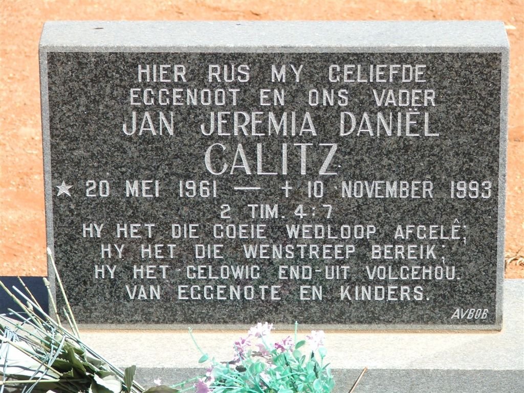 CALITZ Jan Jeremia Daniël 1961-1993
