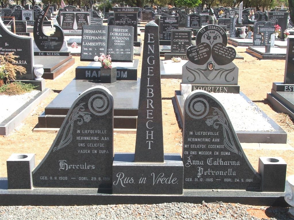 ENGELBRECHT Hercules 1908-1991 &amp; Anna Catharina Petronella 1905-1986