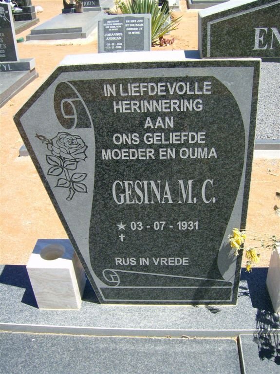 ENGELBRECHT Gesina M.C. 1931-