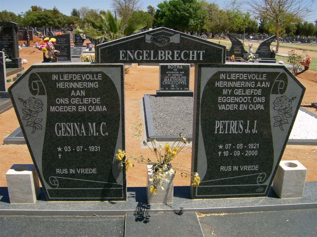 ENGELBRECHT Petrus J.J. 1921-2000 &amp; Gesina M.C. 1931-