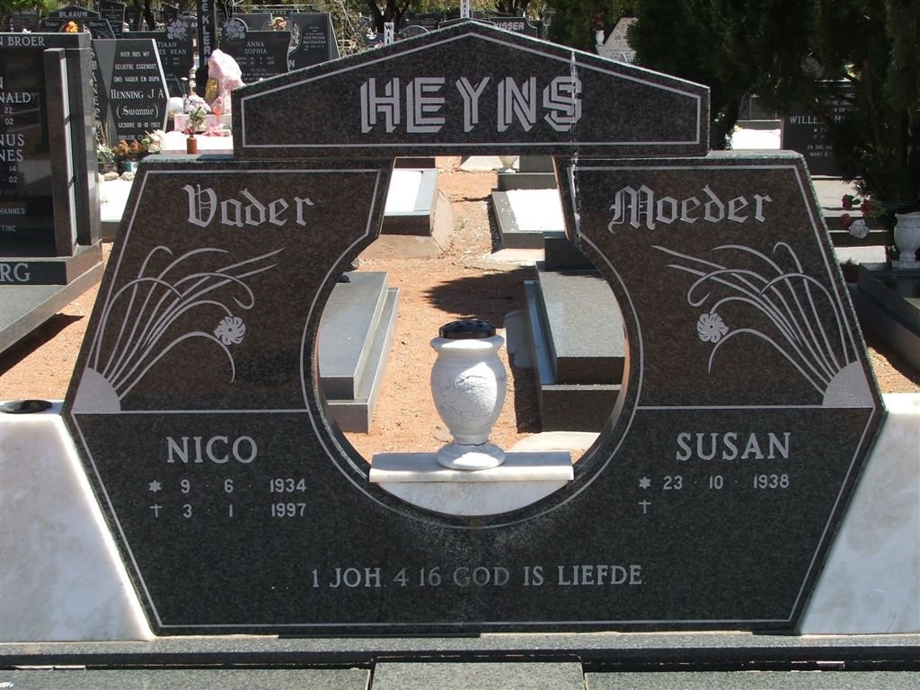 HEYNS Nico 1934-1997 &amp; Susan 1938-