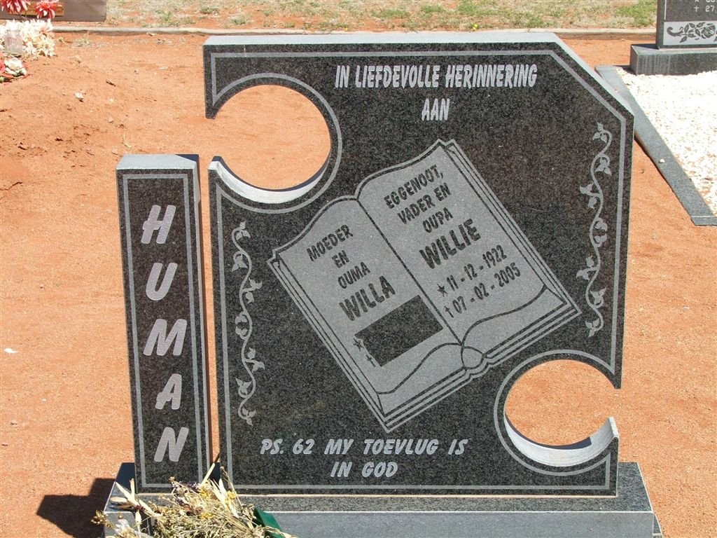 HUMAN Willie 1922-2005 &amp; Willa