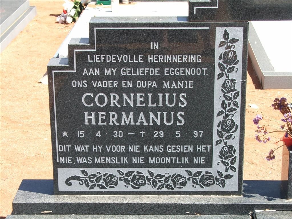 HUMAN Cornelius Hermanus 1930-1997