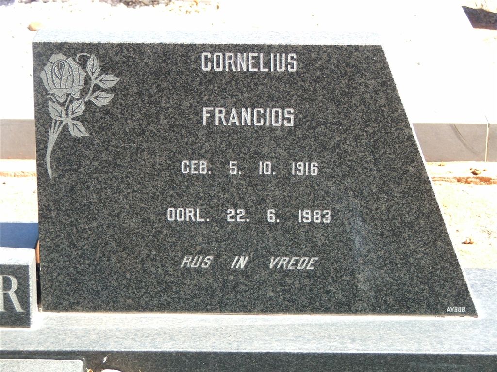 KRUGER Cornelius Francios 1916-1983