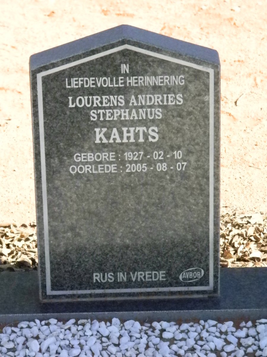 KAHTS Lourens Andries Stephanus 1927-2005
