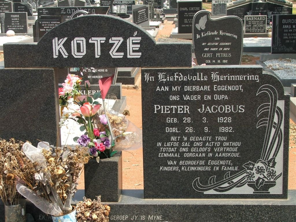 KOTZÉ Pieter Jacobus 1928-1982