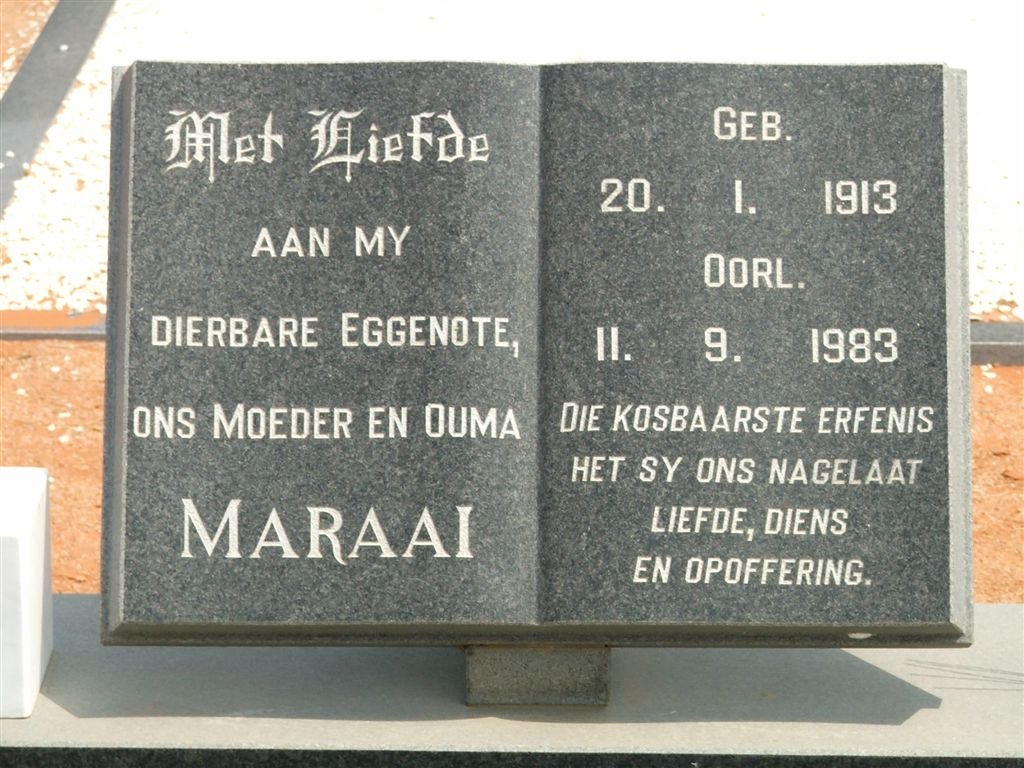 KRADENBURG Maraai, van 1913-1983