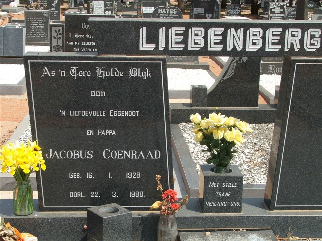 LIEBENBERG Jacobus Coenraad 1928-1980