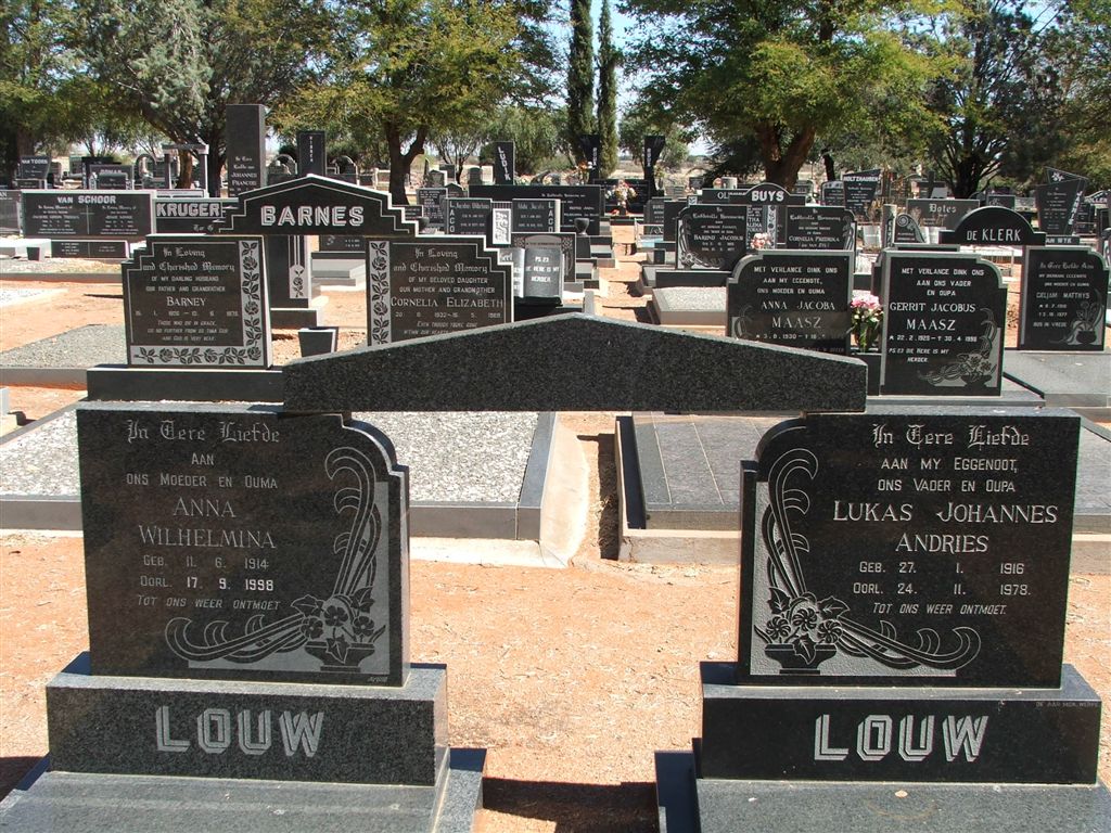 LOUW Lukas Johannes Andries 1916-1978 &amp; Anna Wilhelmina 1914-1998