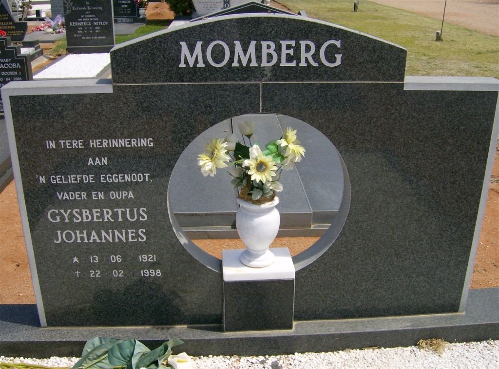 MOMBERG Gysbertus Johannes 1921-1998