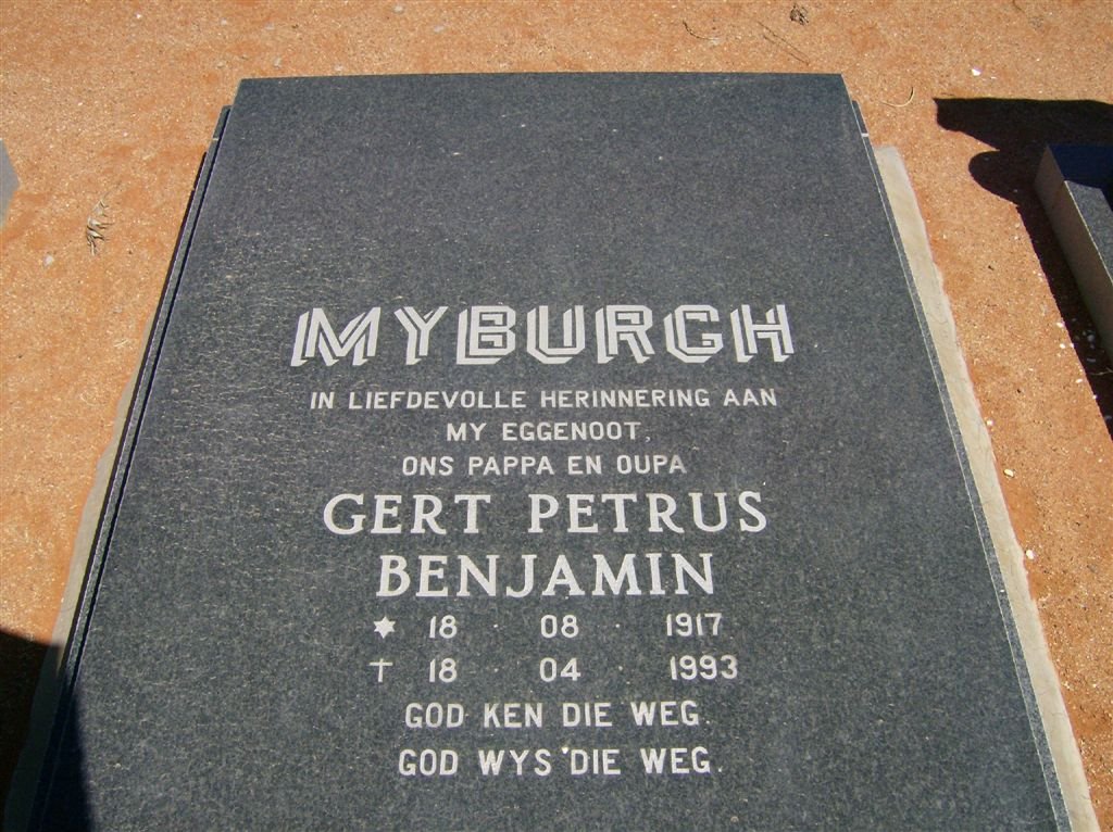 MYBURGH Gert Petrus Benjamin 1917-1993
