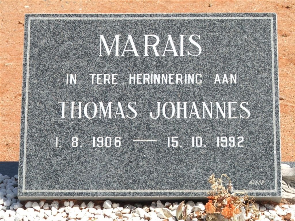 MARAIS Thomas Johannes 1906-1992