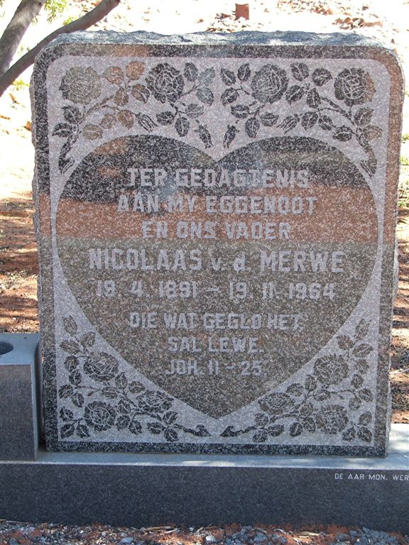 MERWE Nicolaas, v.d. 1891-1964