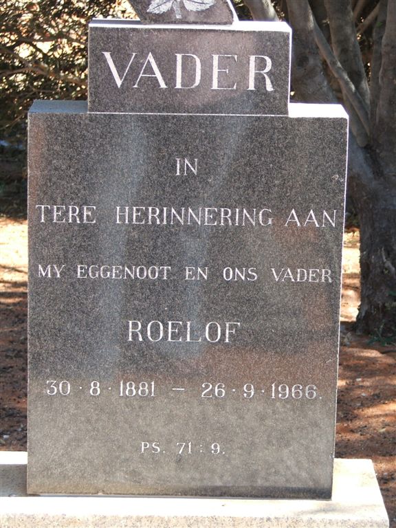 MERWE Roelof, van der 1881-1966