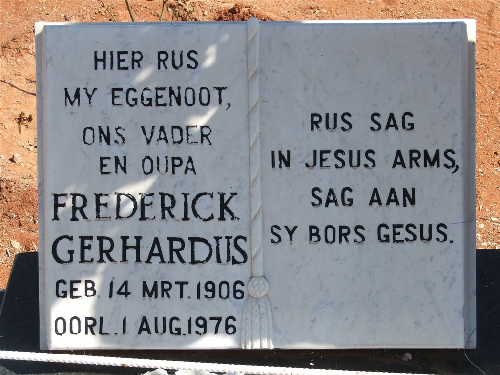 MULDER Frederick Gerhardus 1906-1976
