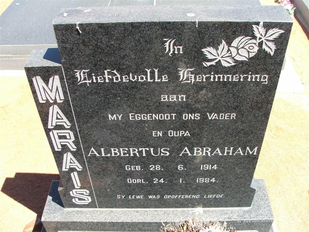 MARAIS Albertus Abraham 1914-1984