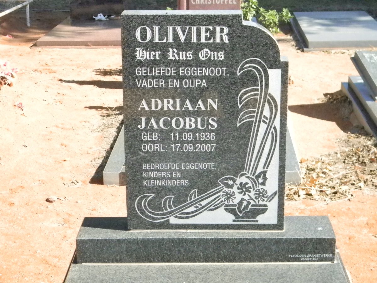 OLIVIER Adriaan Jacobus 1936-2007