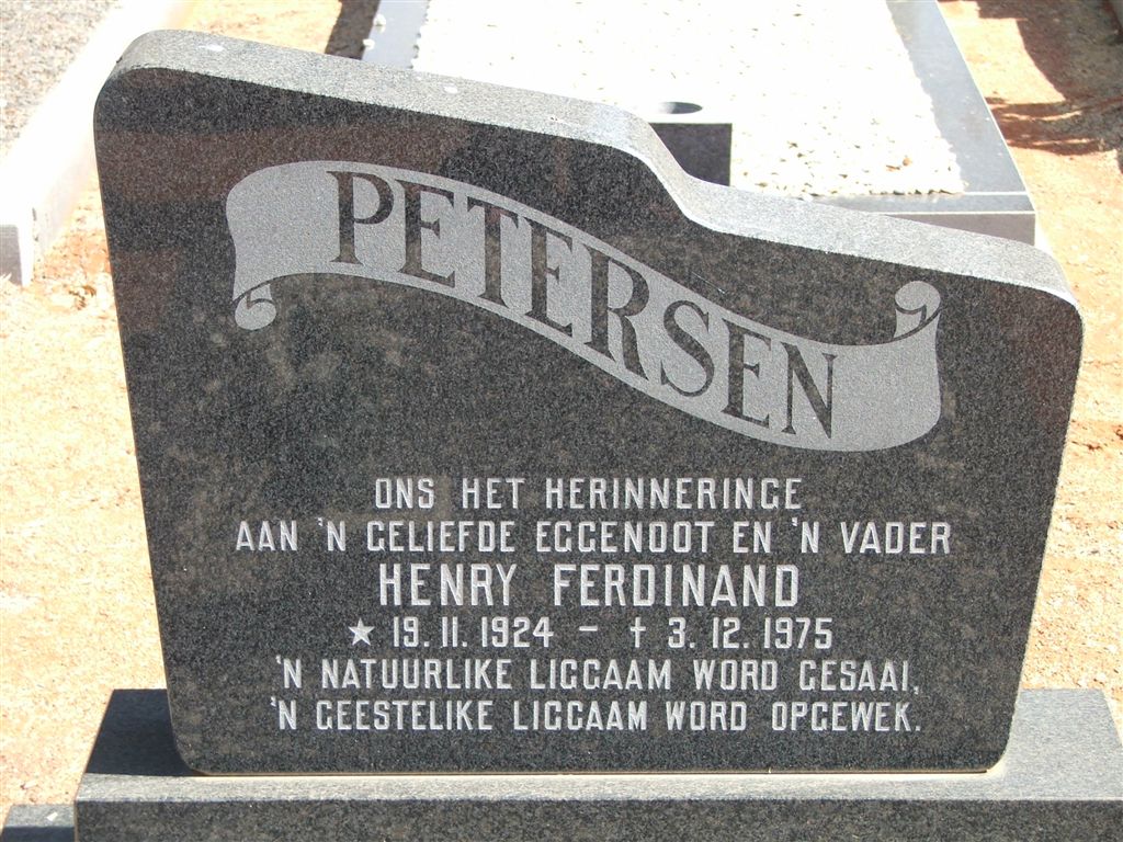 PETERSEN Henry Ferdinand 1924-1975