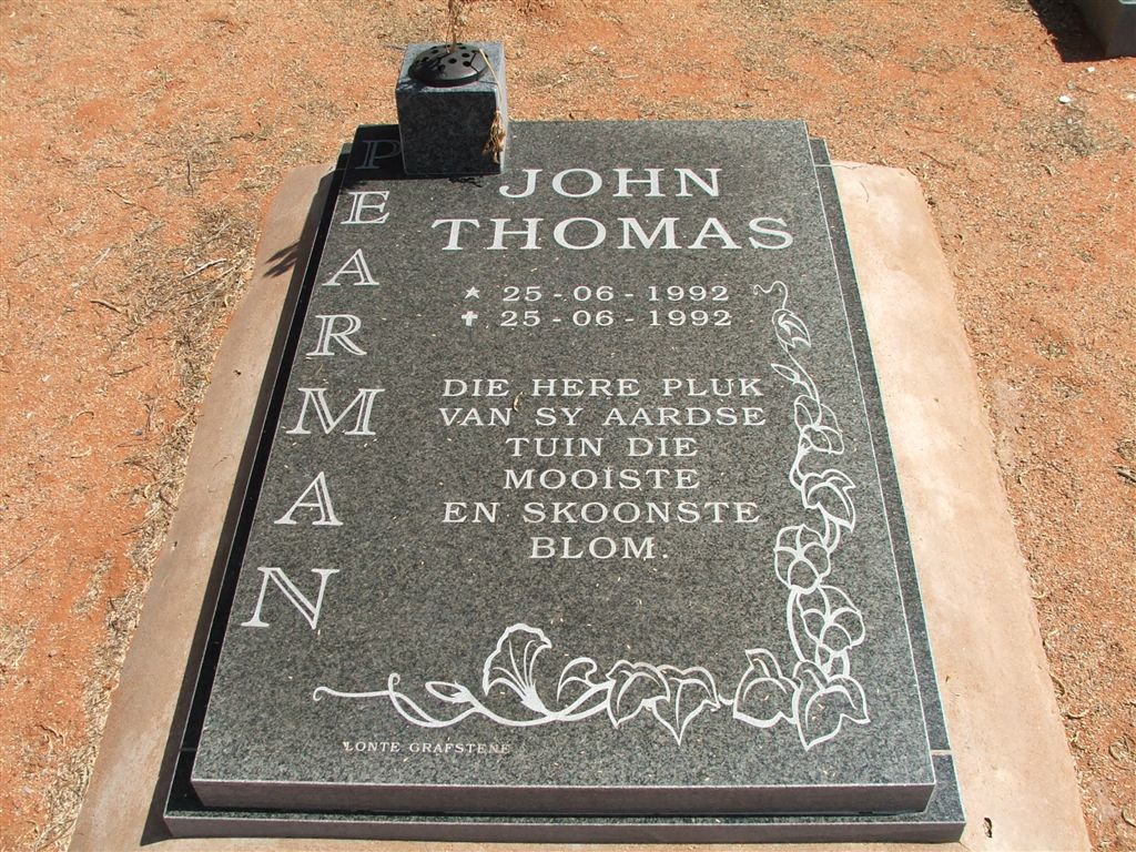 PEARMAN John Thomas 1992-1992