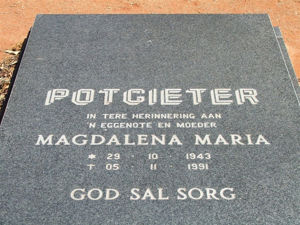 POTGIETER Magdalena Maria 1943-1991