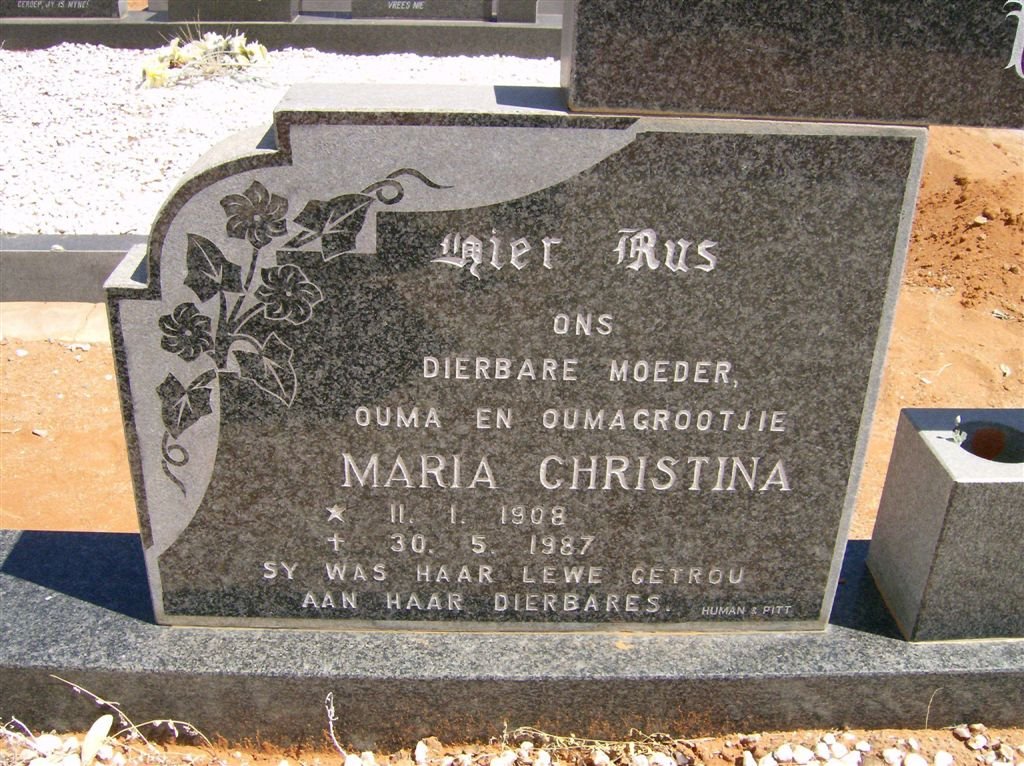 PAGE Maria Christina 1908-1987