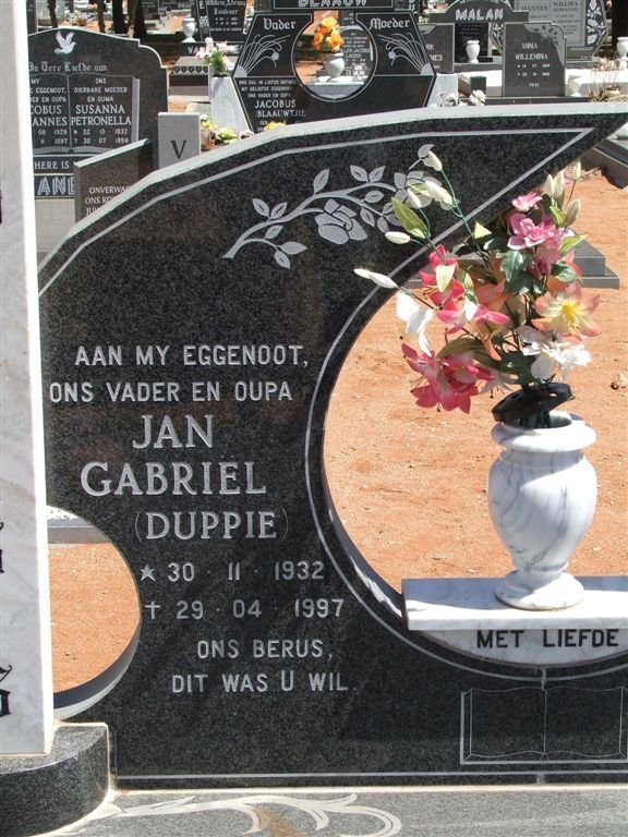 PLESSIS Jan Gabriel, du 1932-1997