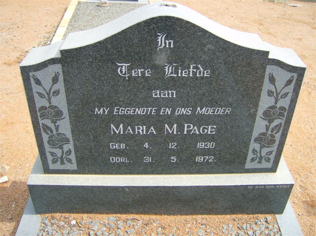 PAGE Maria M. 1930-1972