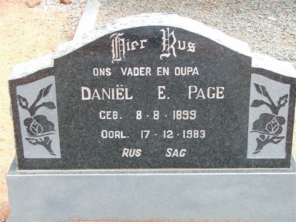 PAGE Daniël E. 1899-1983