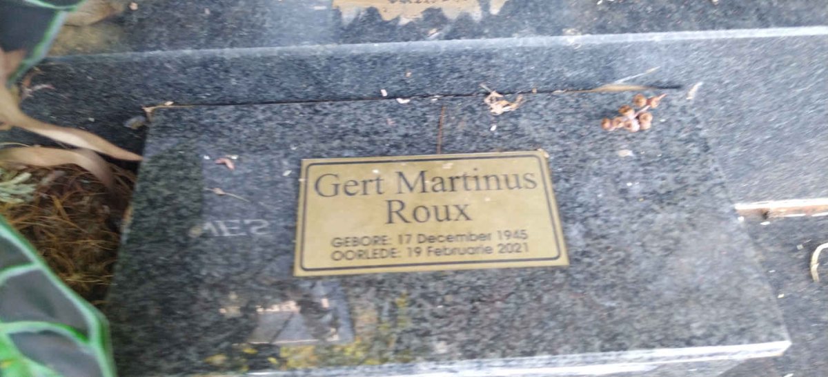 ROUX Gert Martinus 1945-2021