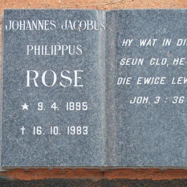 ROSE Johannes Jacobus Philippus 1895-1983