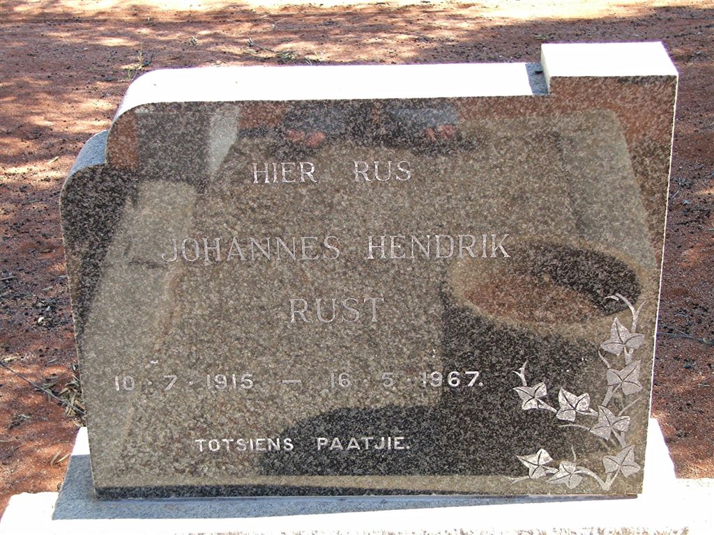 RUST Johannes Hendrik 1915-1967