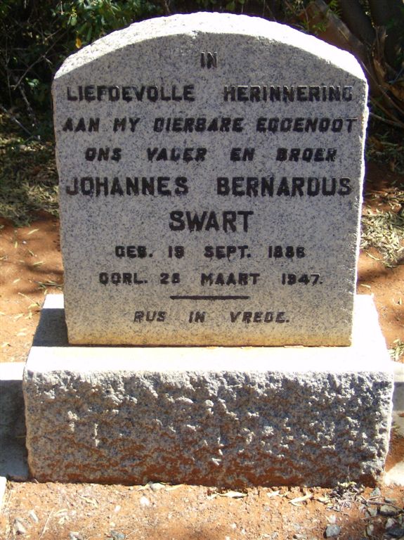 SWART Johannes Bernardus 1886-1947