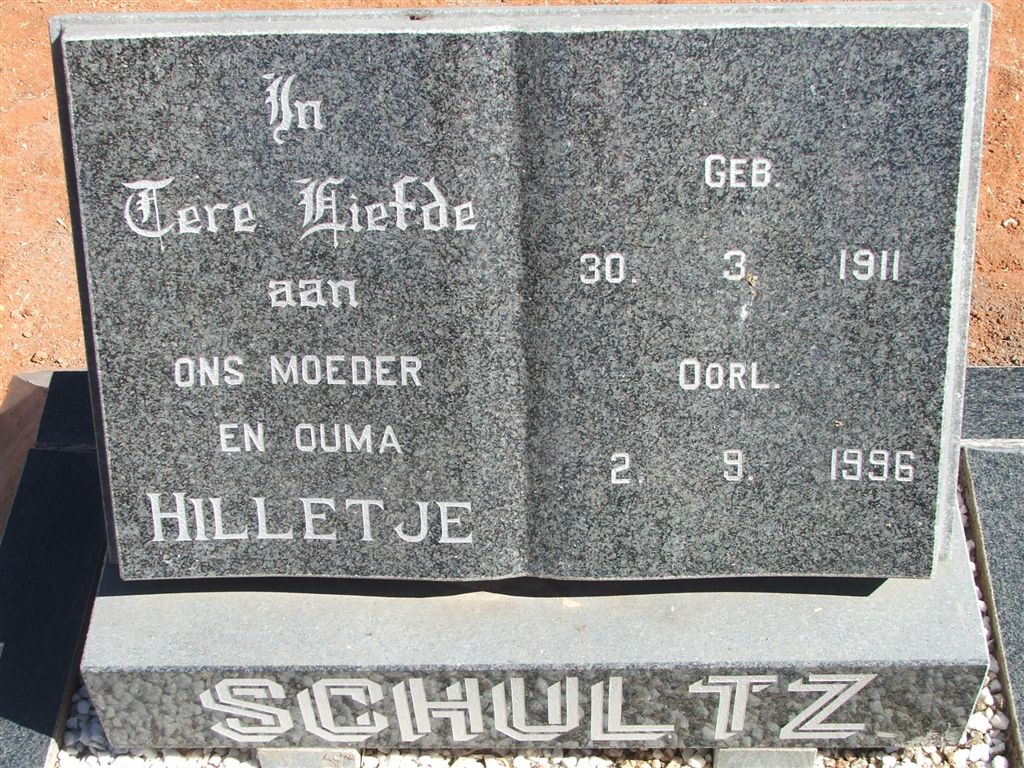 SCHULTZ Hilletje 1911-1996