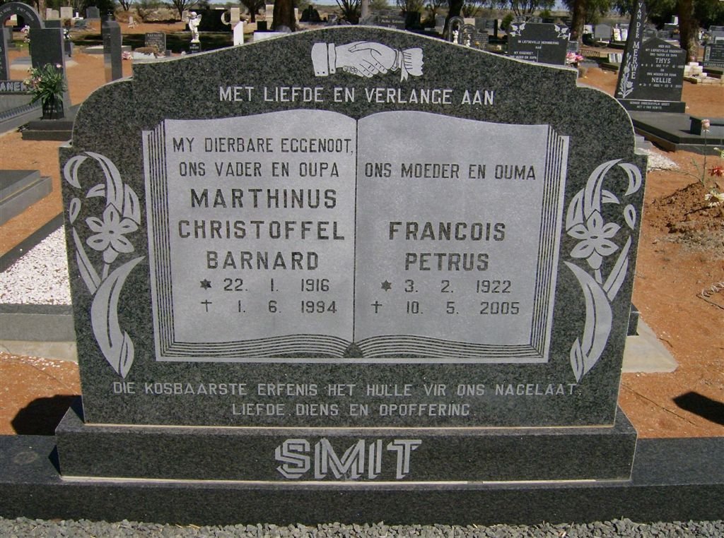 SMIT Marthinus Christoffel Barnard 1916-1994 &amp; Francois Petrus 1922-2005
