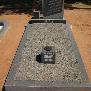 SHAW John 1922-1992 &amp; Christina J. 1926-2004