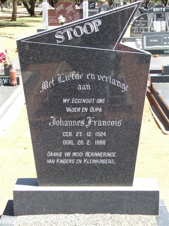 STOOP Johannes Francois 1924-1986
