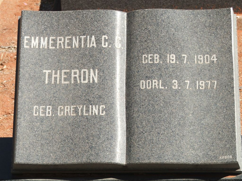 THERON Emmerentia C.C. nee GREYLING 1904-1977