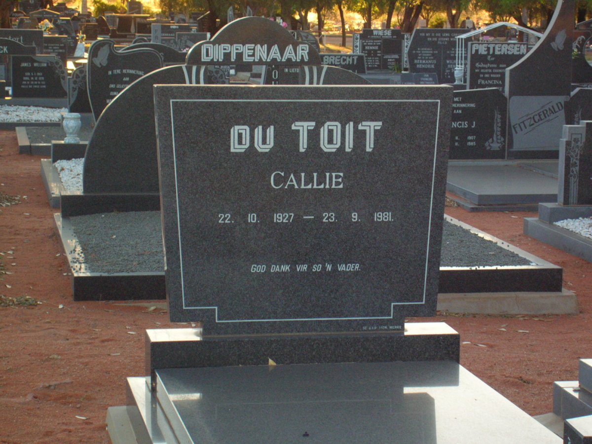 TOIT Callie, du 1927-1981