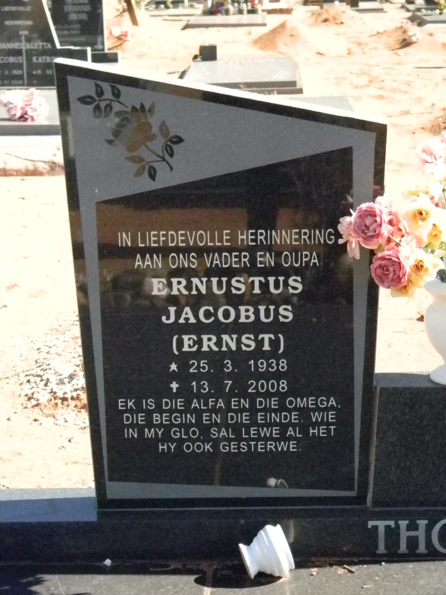 THOMAS Ernustus Jacobus 1938-2008