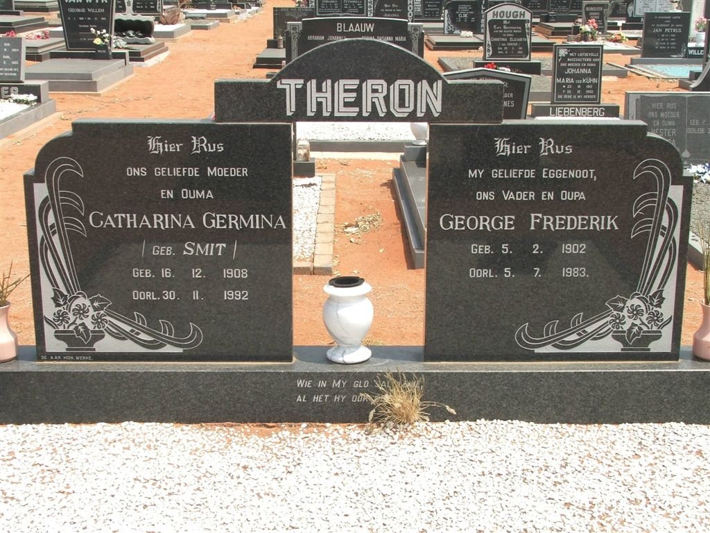 THERON George Frederik 1902-1983 &amp; Catharina Germina SMIT 1908-1992