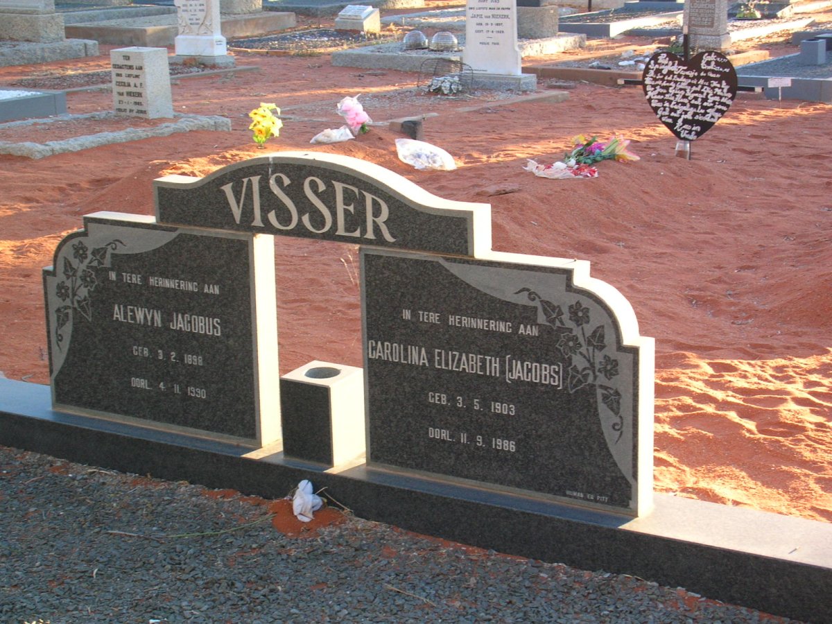 VISSER Alewyn Jacobus 1898-1990 &amp; Carolina Elizabeth JACOBS 1903-1986